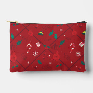 Elf Candy Schachbrett Pattern Zubehörtasche