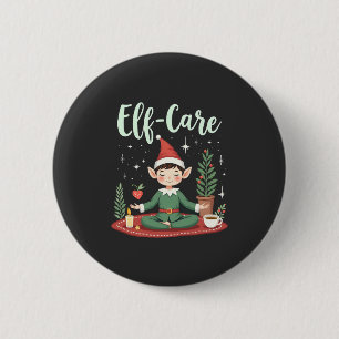 Elf Care Funny Christmas Elf Magische Selbstversor Button