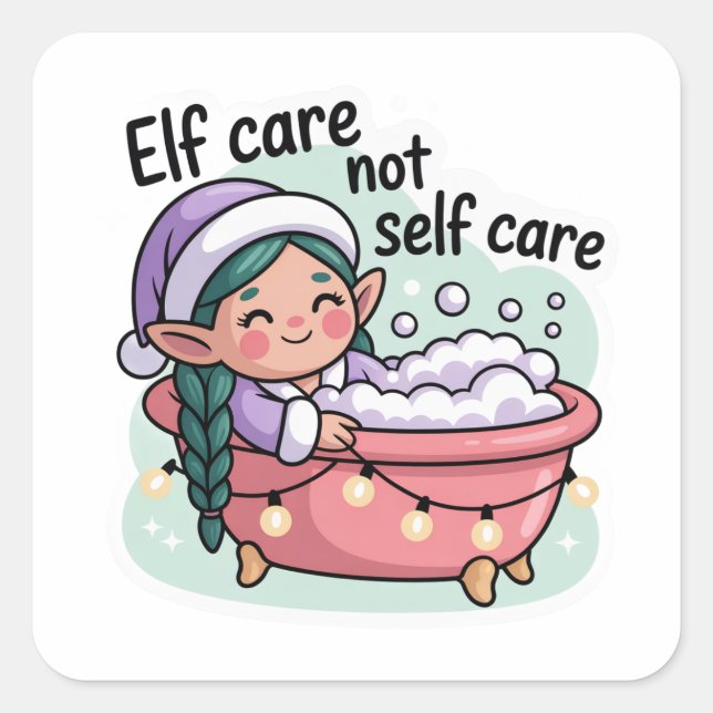 Elf Care Not Self Care Sticker | Funny Christmas  (Vorderseite)