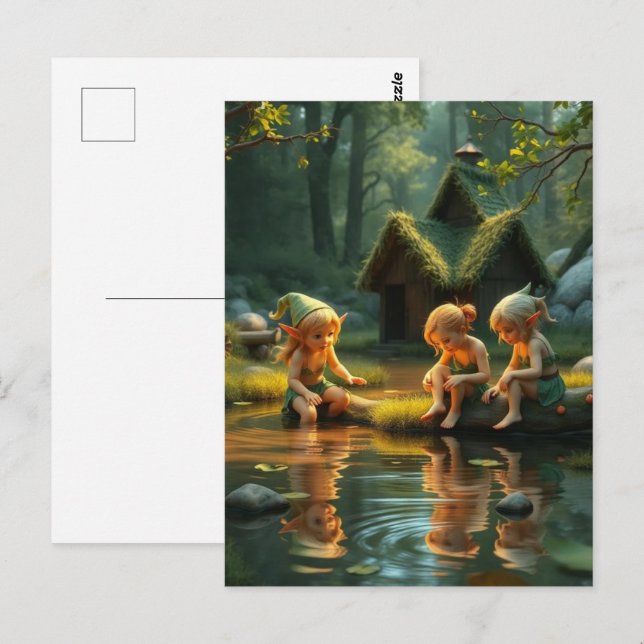 Elf Children Postkarte (Vorne/Hinten)