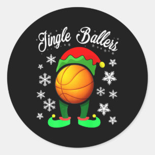 Elf Christmas Basketball Matching Family Group Par Runder Aufkleber