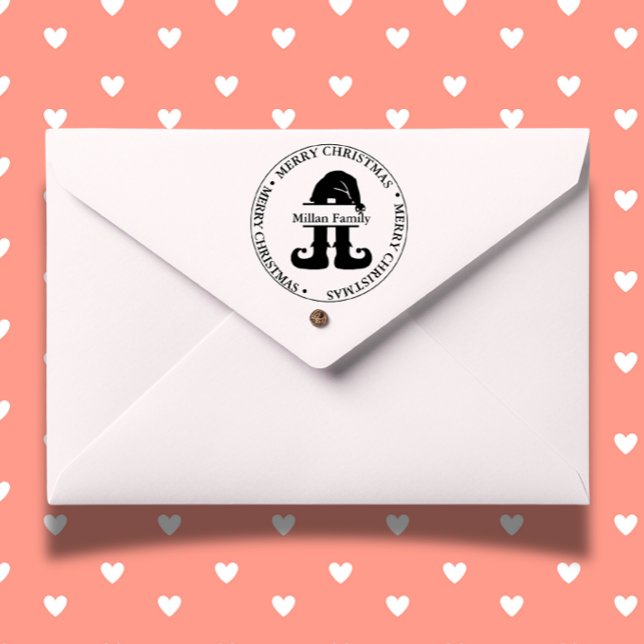 Elf Christmas Boy Thema Permastempel (Add festive cheer to your holiday cards with the Elf Christmas Boy theme self-inking stamp.  )