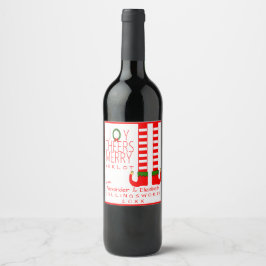 Elf Christmas Merlot Weinflaschen Etikett personal