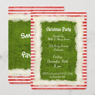 Elf Christmas Party Thema Rot/Grün Einladung
