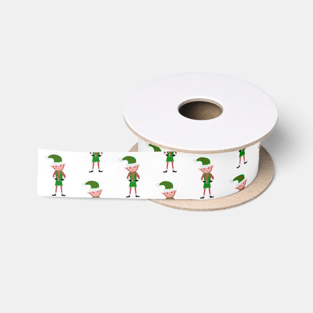 Elf Christmas Satin Ribbon Satinband (Spule)