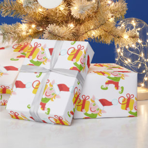 Elf Christmas Wrapping Paper Geschenkpapier