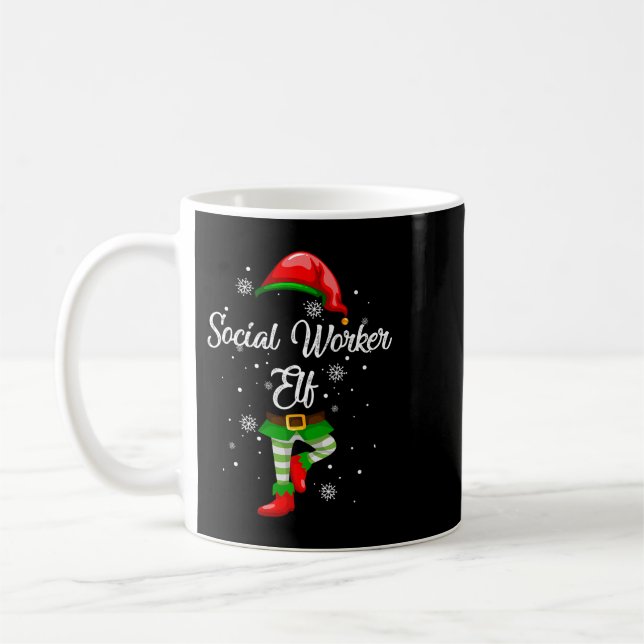 Elf Costume Sozialarbeiter Weihnachtsgebäck Kaffeetasse (Links)