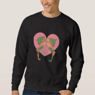 Elf Couple in Liebe Elves Kissing Sweatshirt
