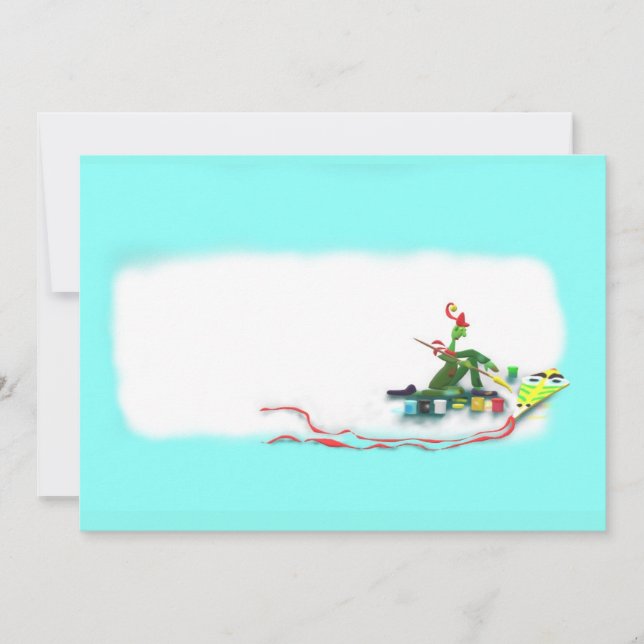 Elf, der einen Drachen macht Dankeskarte (Vorderseite)