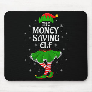Elf, der Geld spart Weihnachten Familie Mädchen Fr Mousepad
