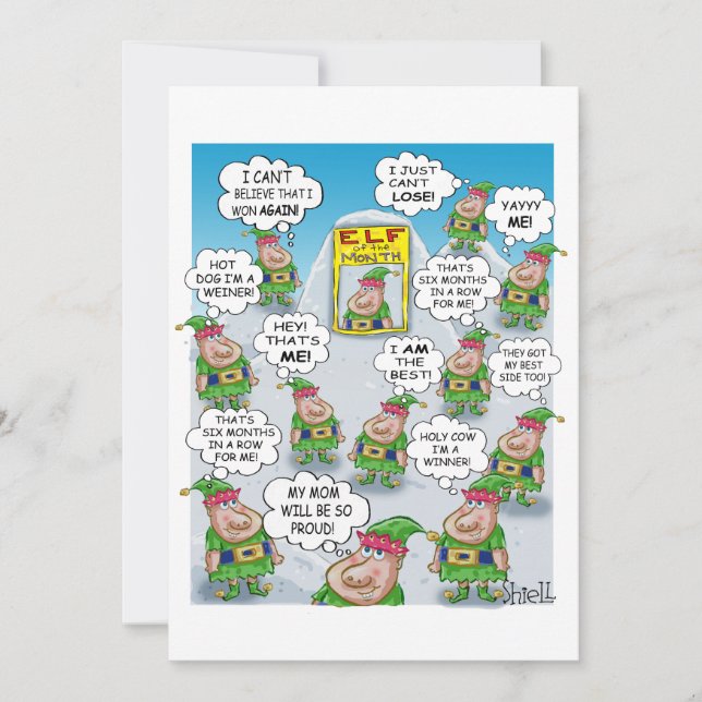 Elf des Monats Feiertagskarte (Vorderseite)
