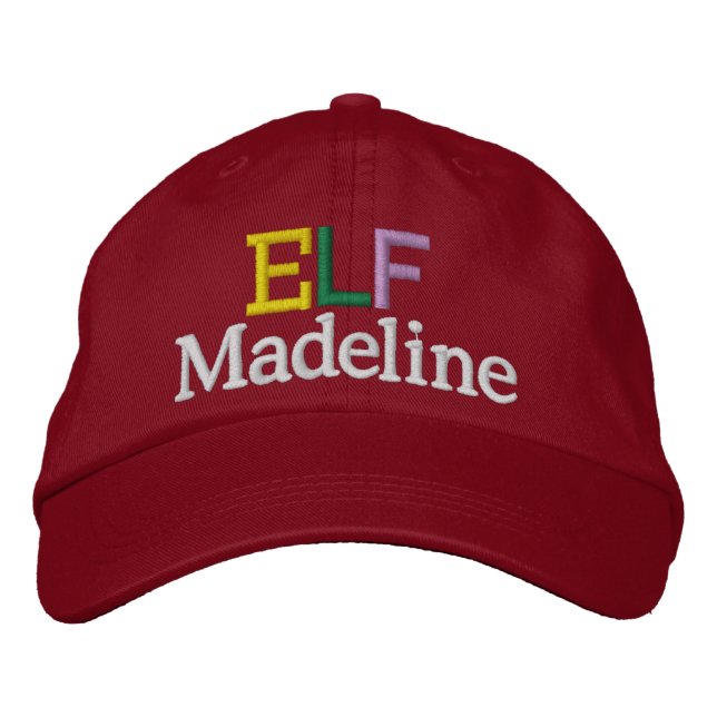 Elf des Weihnachtsmanns Bestickte Baseballkappe (Vorderseite)