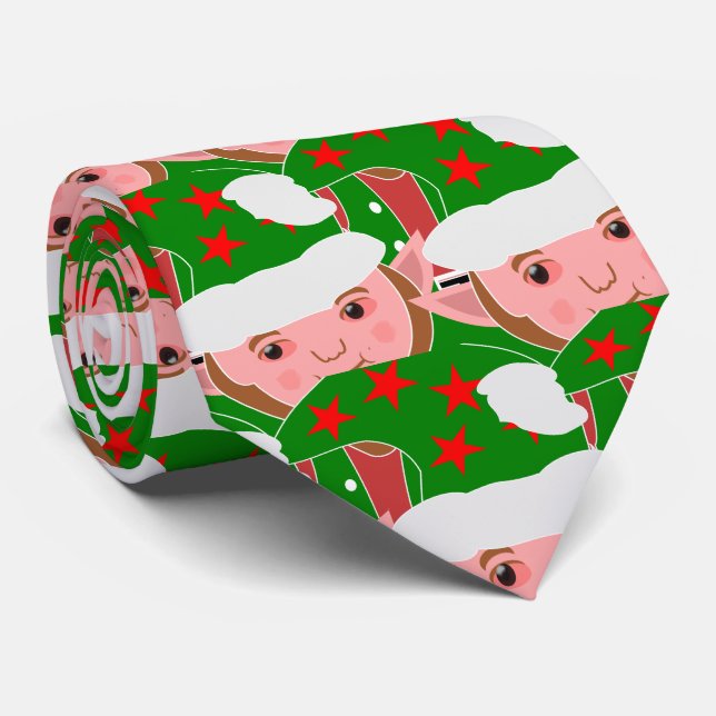 Elf Design Weihnachten Krawatte (Gerollt)