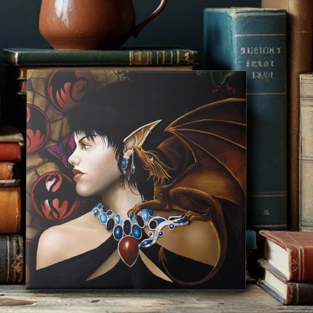 Elf Dragon Butterfly Fantasy Fliese (Von Creator hochgeladen)