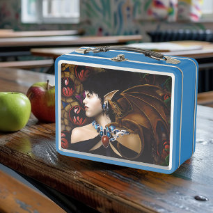 Elf Dragon Butterfly Fantasy Metall Brotdose