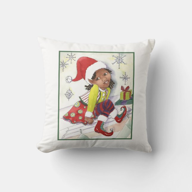 Elf-Elf-Mädchenmädchen-Akzentkissen Kissen (Vorderseite)