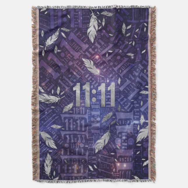 Elf elf Numerologie Muster Angel Feathers #1 Decke (Vorderseite Vertikal)