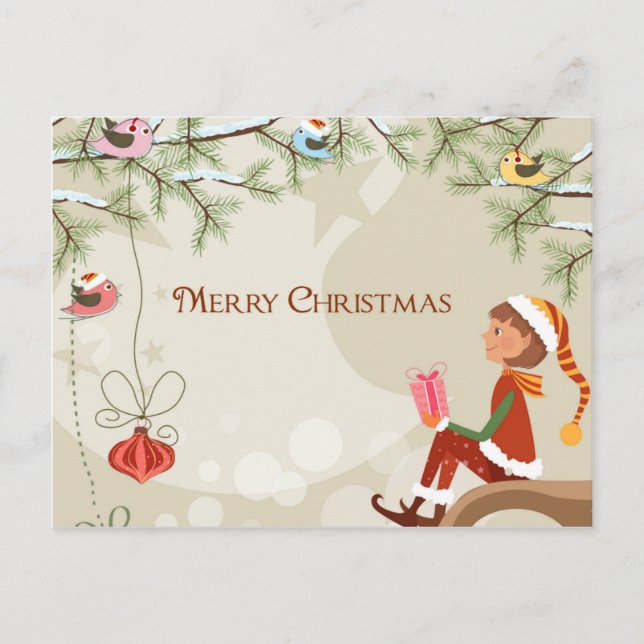 Elf enseignant - Carte postale de Noël (Devant)