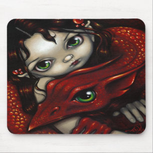 "Elf Erst und ihr Drache" Mousepad