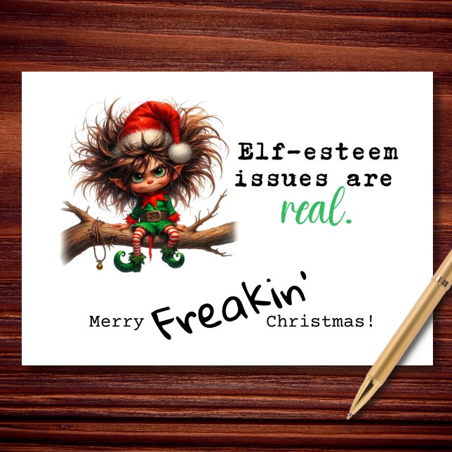 Elf Esteem Issues Funny Sarcastic Weihnachten (This elf is running on caffeine, spite, and 3 brain cells. Merry Christmas. 😂🎁)