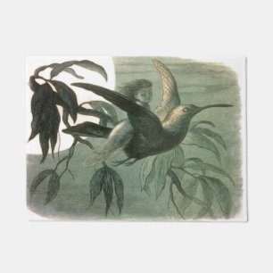 Elf Fairies Elves Moon Night Scene Bird Flying Fußmatte