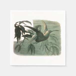 Elf Fairies Elves Moon Night Scene Bird Flying Serviette