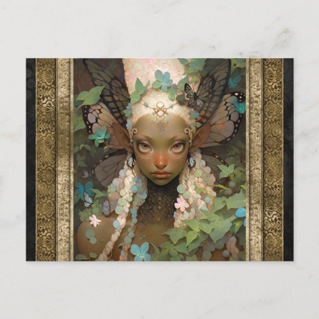 Elf Fairy Girl Fantasy Art Postkarte (Vorderseite)