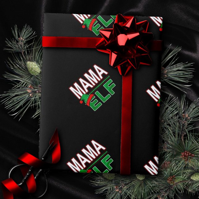 Elf Familie | Mama Elf Weihnachtsfeiertag #TeamElf Geschenkpapier (Von Creator hochgeladen)