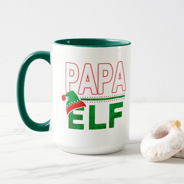 Elf Familie | Papa Elf Weihnachtsfeiertag #TeamElf Tasse (Mit Donut)