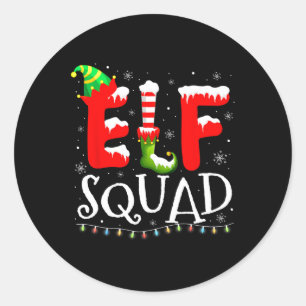 Elf Familie Weihnachten passend Elf Squad  Runder Aufkleber