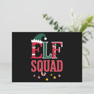 Elf-Familien-Weihnachts-Pyjamas Elf-Squadron Feiertagskarte