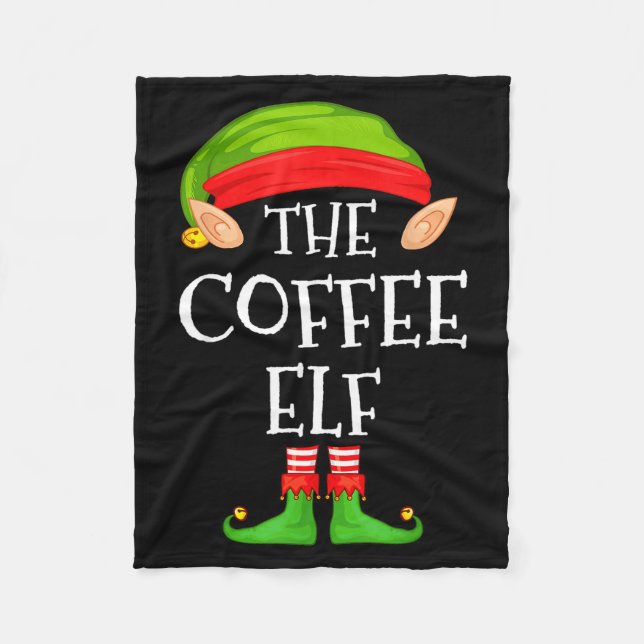 Elf Family Christmas Coffee Elf Sweater Matching C Fleecedecke (Vorderseite)
