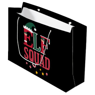 Elf Family Christmas Matching Pajamas Elf Squad Große Geschenktüte