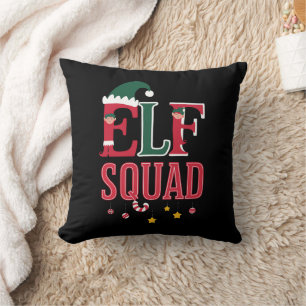 Elf Family Christmas Matching Pajamas Elf Squad Kissen