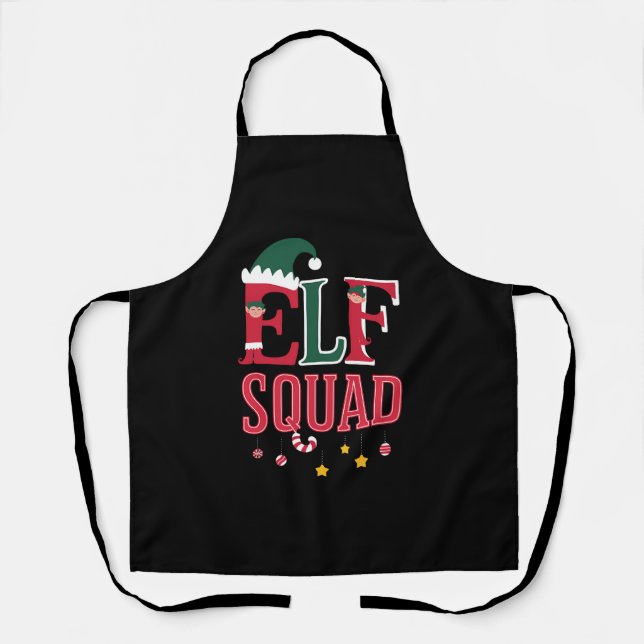 Elf Family Christmas Matching Pajamas Elf Squad Schürze (Vorderseite)