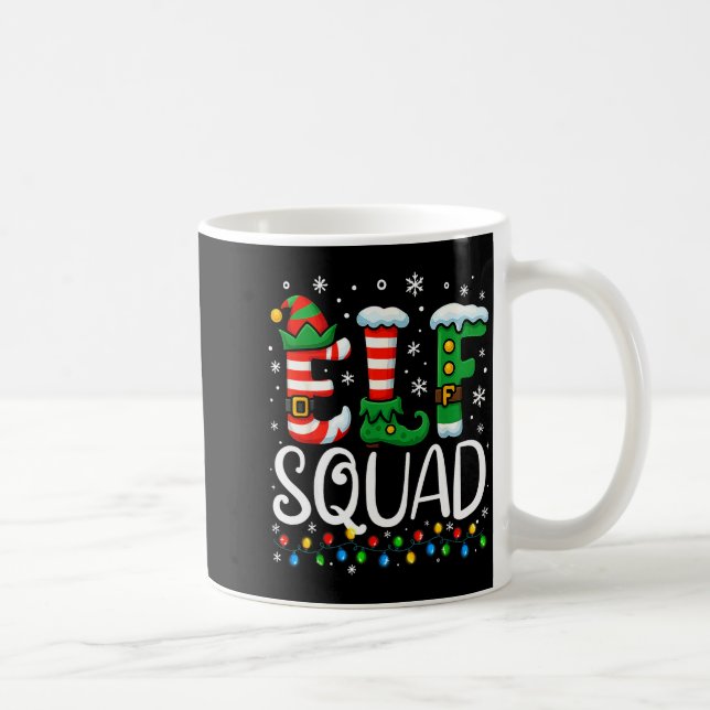 Elf Family Christmas Matching Pajamas Xmas Elf Squ Kaffeetasse (Rechts)