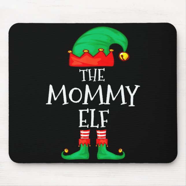 Elf Family Christmas Mommy Mom Mother Mama Elf Swe Mousepad (Vorne)