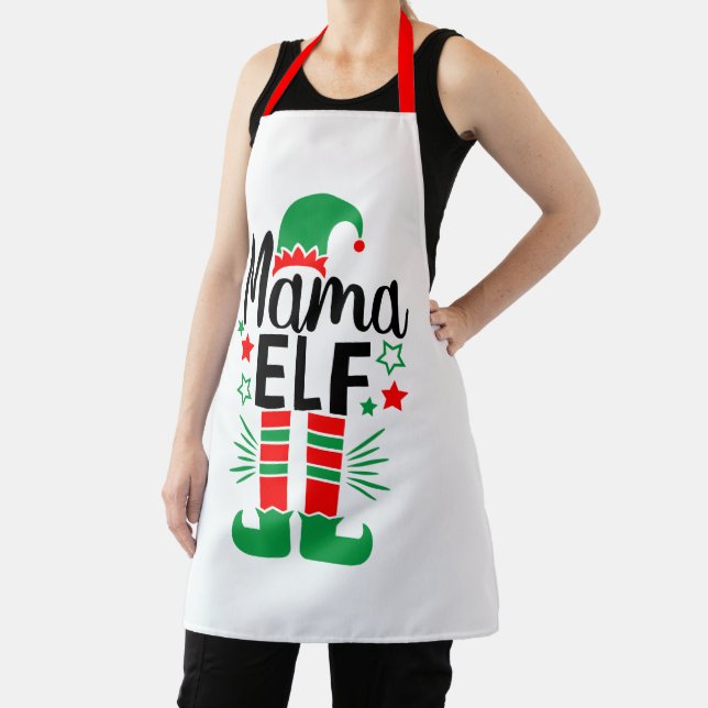 Elf Family Fun | Rote und grüne Mama Elf Schürze (InSitu)