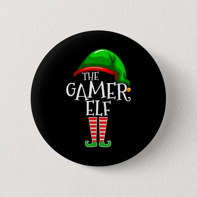 Elf Family Matching Group Weihnachtsgeschenk Video Button (Vorderseite)