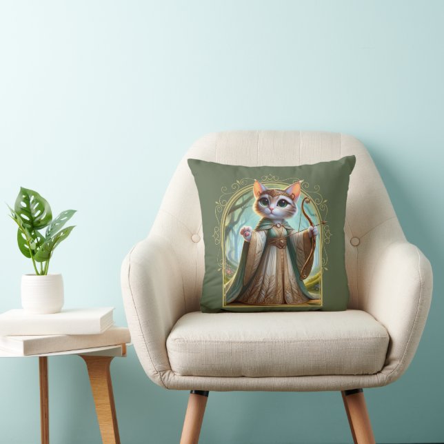 Elf Feline Fantasy Adventure Kissen (Stuhl )