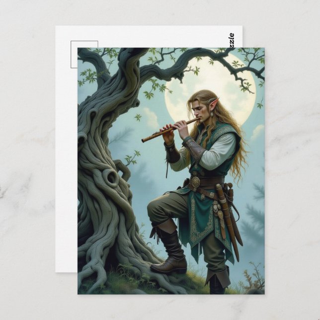 Elf Flute Postkarte (Vorne/Hinten)