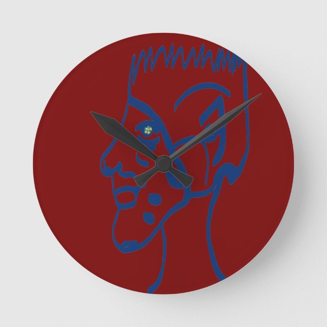 Elf Football Player Runde Wanduhr (Vorderseite)