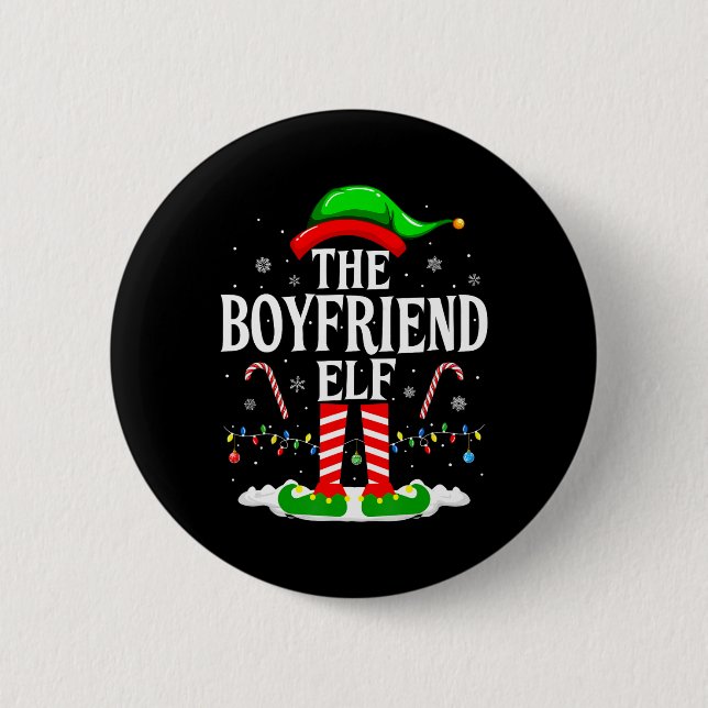 Elf Funny Xmas Elf Matching Family C Button (Vorderseite)