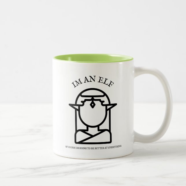 Elf-Geboren Zweifarbige Tasse (Rechts)