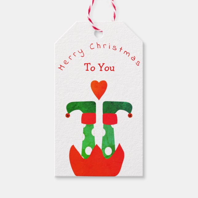 Elf Gift Tag Geschenkanhänger (Vorderseite)