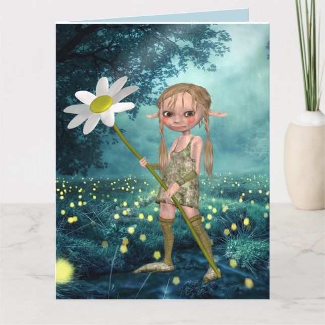 ELF GIRL FIREFLIS WALDGrußkarte Karte (Vorderseite)