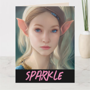 ELF GIRL IMAGINAIRE SPARKLE CARTES D'ANNIVERSAIRE