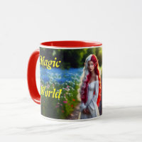 Elf Girl rot-weiß bunt Fantasy Blume