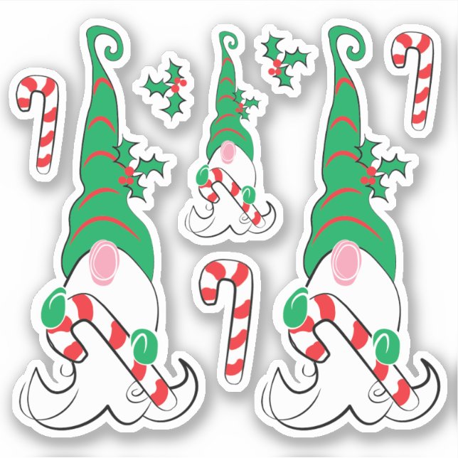 Elf Gnome Weihnachtsfeiertag Aufkleber (Vorderseite)