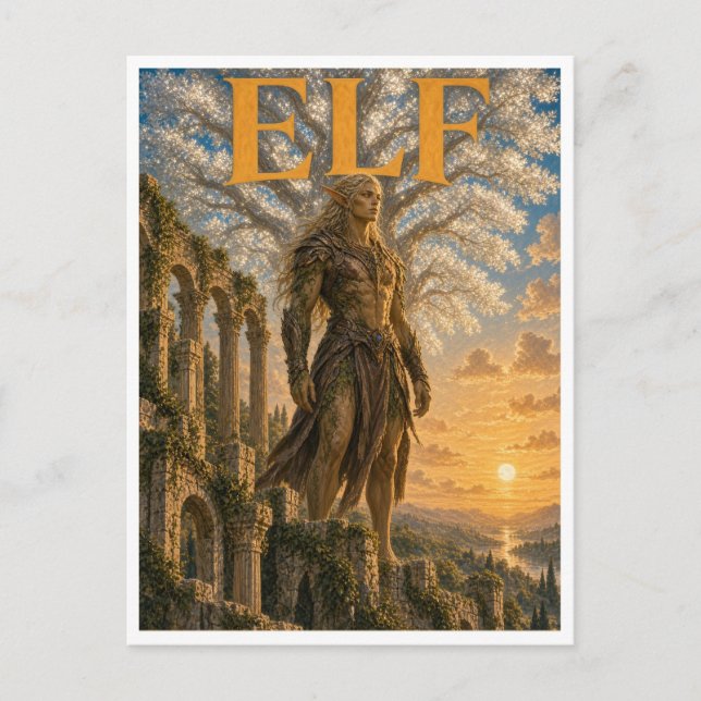 Elf, Gothic Fantasy Monster Postkarte (Vorderseite)